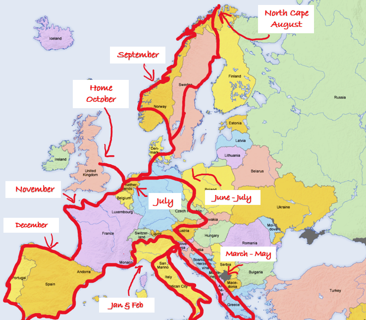 1 Year Europe Itinerary